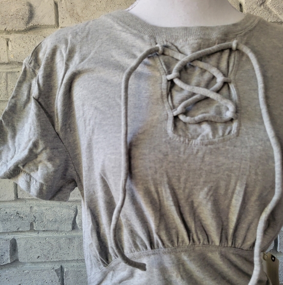 NWT Anthropologie × Daily Practice Field Play Short Sleeve Mini Dress Gray SM - Picture 6 of 12